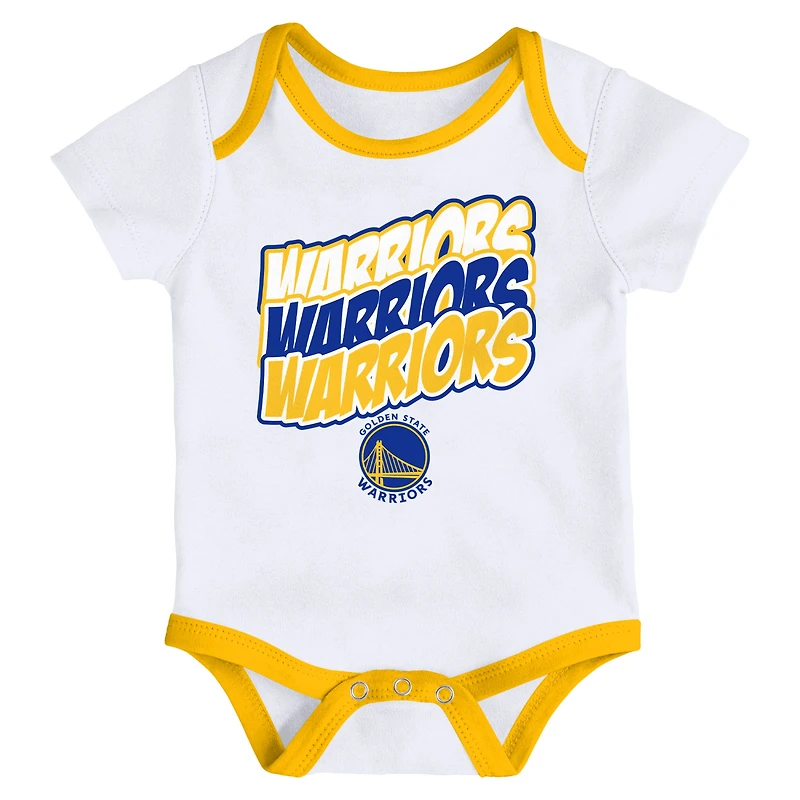 Newborn & Infant White/Yellow Golden State Warriors Monterey Tie-Dye - 2-Pack Bodysuit Set