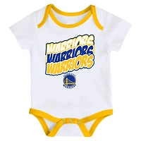Newborn & Infant White/Yellow Golden State Warriors Monterey Tie-Dye - 2-Pack Bodysuit Set