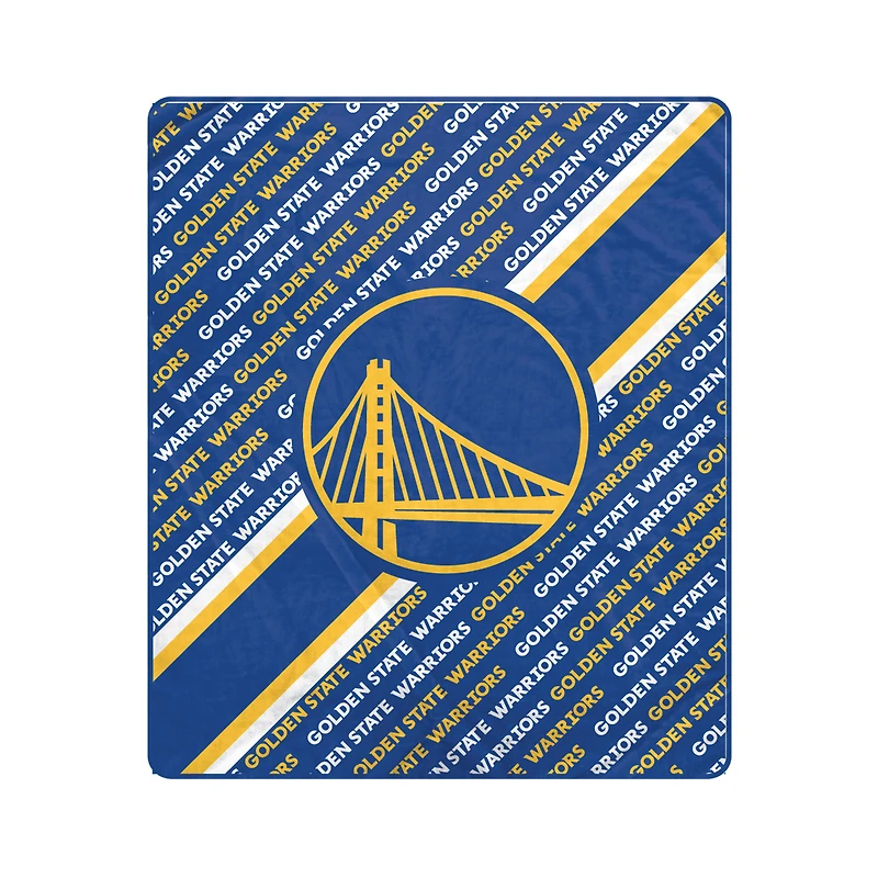 Pegasus Golden State Warriors 60" x 70" Diagonal Lined Wordmark Ultra Soft Blanket