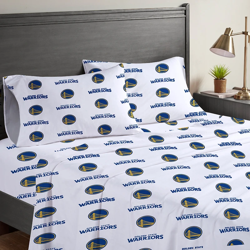 Ensemble de draps complets quatre pièces Pegasus Golden State Warriors