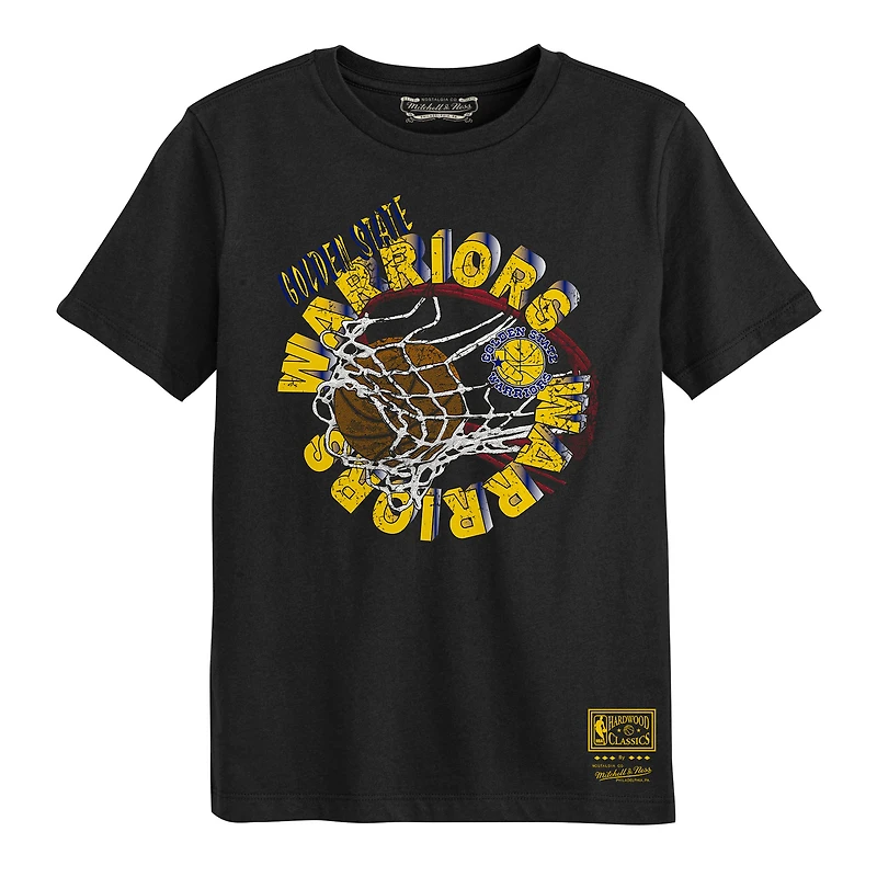 T-shirt noir « Mitchell & Ness » des Golden State Warriors pour enfants d'âge préscolaire