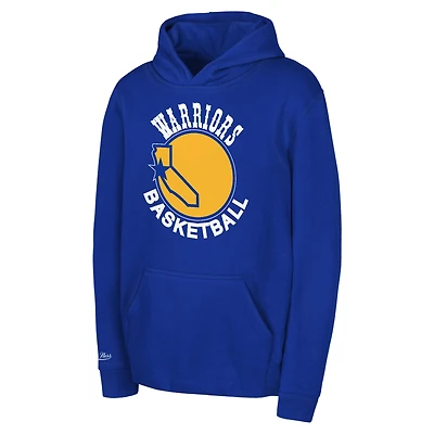 Sweat à capuche rétro avec logo des Golden State Warriors pour enfants d'âge préscolaire Mitchell & Ness Royal
