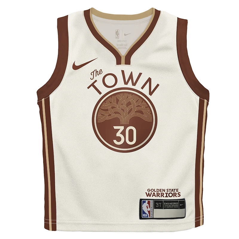 Preschool Nike Stephen Curry Tan Golden State Warriors 2025/26 City Edition Swingman Jersey