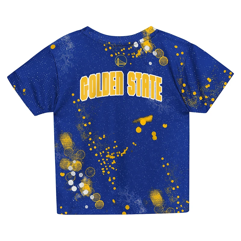 Preschool Outerstuff  Royal Golden State Warriors Home Plate T-Shirt & Shorts Set