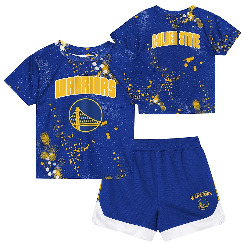 Ensemble t-shirt et short Golden State Warriors Home Plate pour enfants d'âge préscolaire Outerstuff Royal