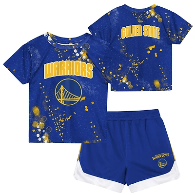 Ensemble t-shirt et short Golden State Warriors Home Plate pour enfants d'âge préscolaire Outerstuff Royal