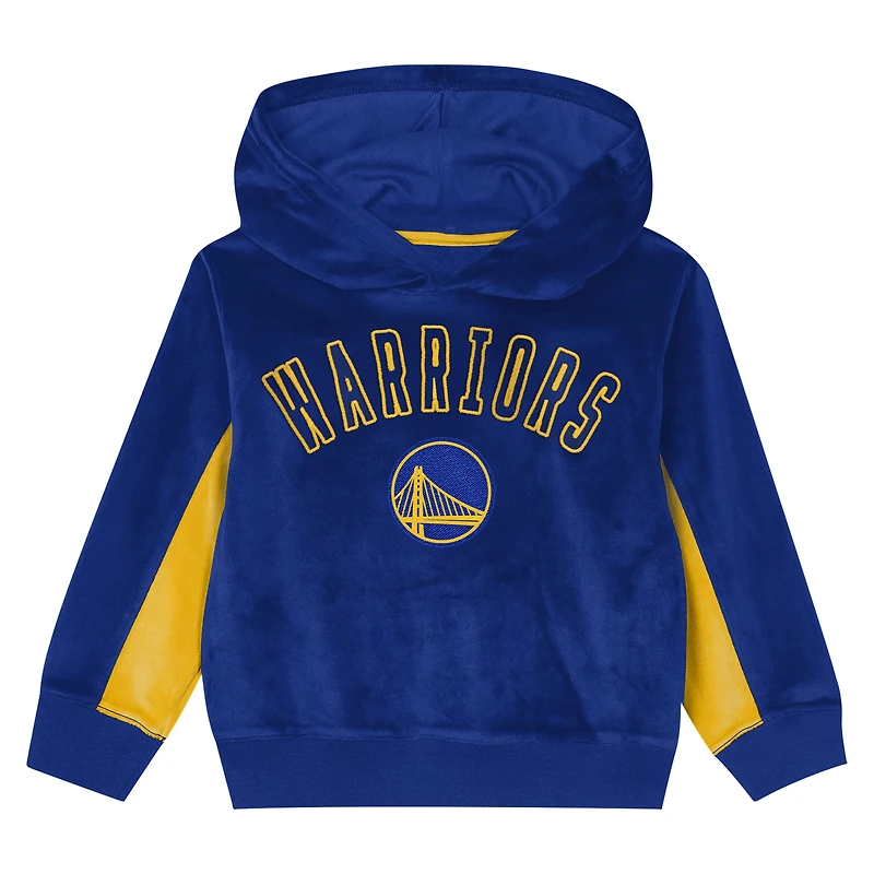 Sweat à capuche en velours Royal Golden State Warriors pour enfants d'âge préscolaire Outerstuff