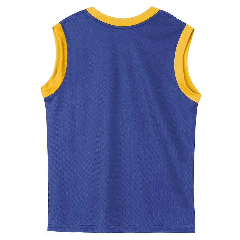 Preschool Royal Golden State Warriors Mesh Tank Top and Shorts Set