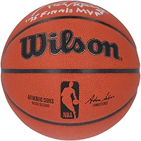 Ballon de basket-ball d'intérieur/extérieur Wilson Authentic Series autographié par Rick Barry, Golden State Warriors, avec inscription « 75 Finals MVP »