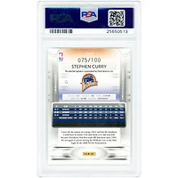 Carte de recrue autographiée de Stephen Curry (Golden State Warriors), Panini Prestige Draft Picks 2009-10, bleu clair, n° 207, n° 75/100, authentifiée PSA 10/10.