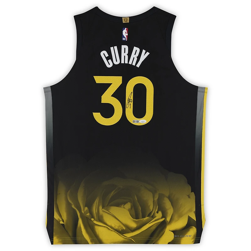Stephen Curry Golden State Warriors Autographed Black Nike - City Edition Authentic Jersey