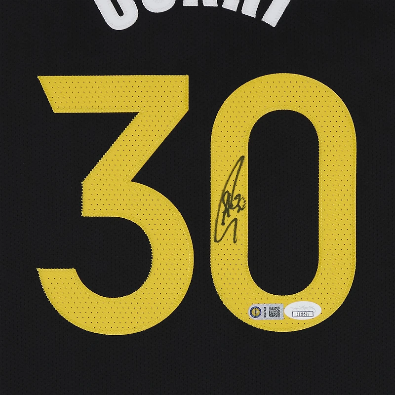 Stephen Curry Golden State Warriors Autographed Black Nike - City Edition Authentic Jersey
