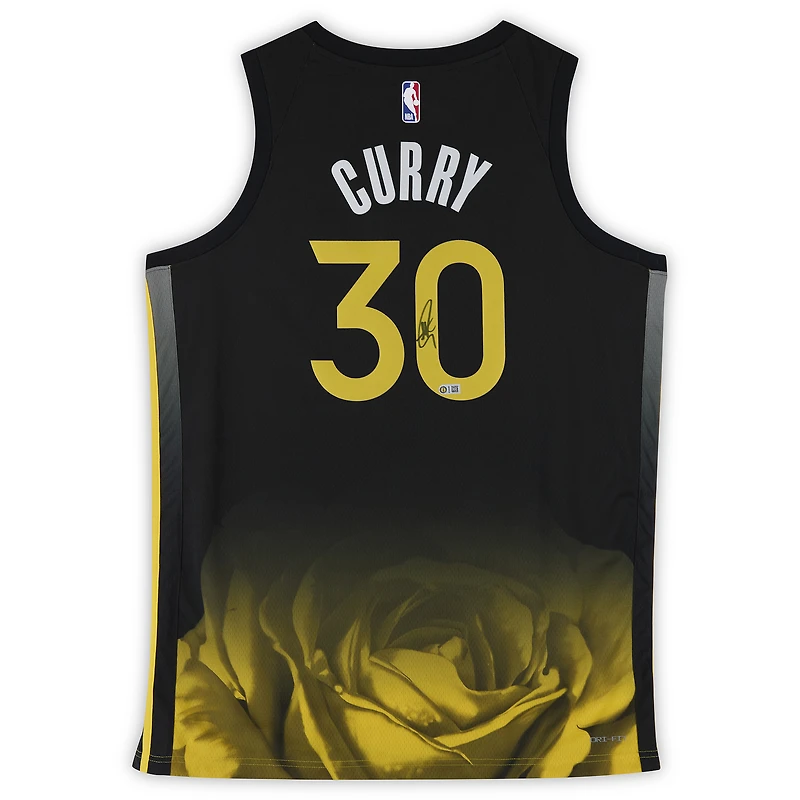 Stephen Curry Golden State Warriors Autographed Black Nike 2022-23 City Edition Swingman Jersey
