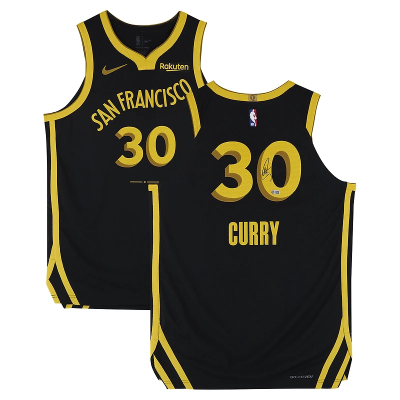 Stephen Curry Golden State Warriors Autographed Black Nike 2023-24 City Edition Authentic Jersey