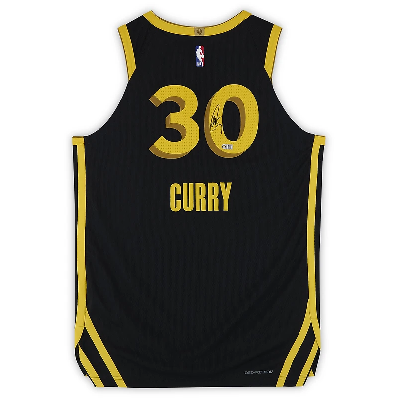 Stephen Curry Golden State Warriors Autographed Black Nike 2023-24 City Edition Authentic Jersey