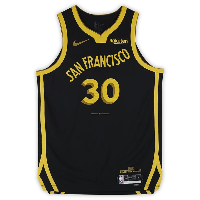 Stephen Curry Golden State Warriors Autographed Black Nike 2023-24 City Edition Authentic Jersey