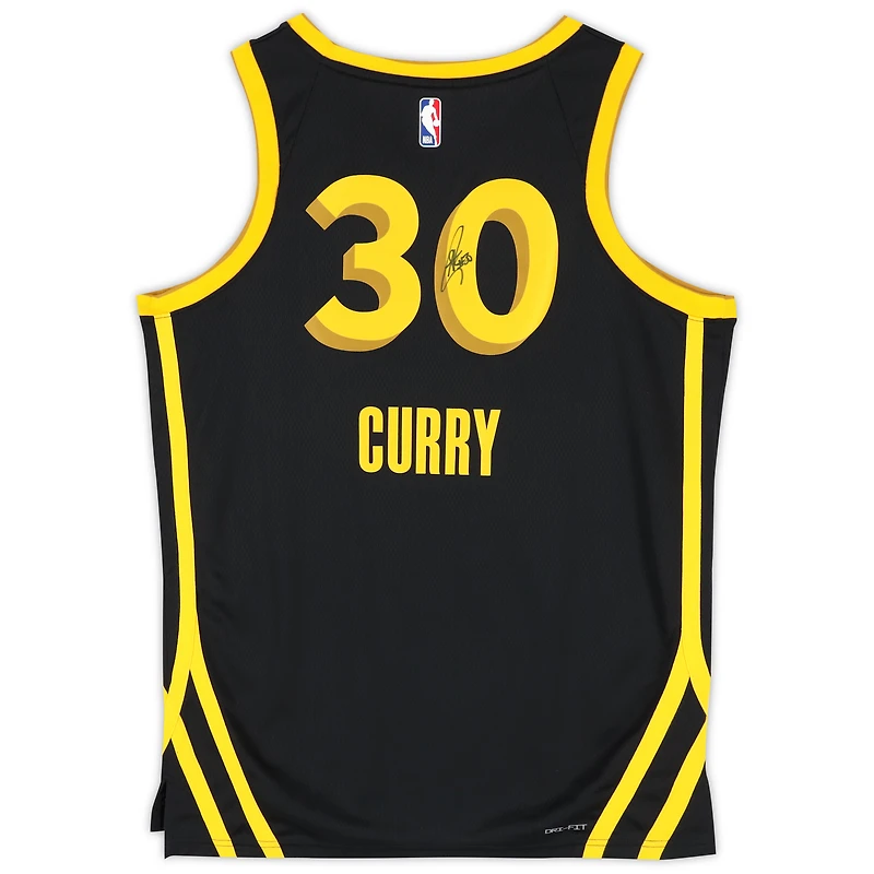 Stephen Curry Golden State Warriors Autographed Black Nike 2023-24 City Edition Swingman Jersey - BAS