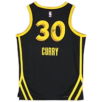 Stephen Curry Golden State Warriors Autographed Black Nike 2023-24 City Edition Swingman Jersey - BAS