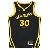 Stephen Curry Golden State Warriors Autographed Black Nike 2023-24 City Edition Swingman Jersey - BAS