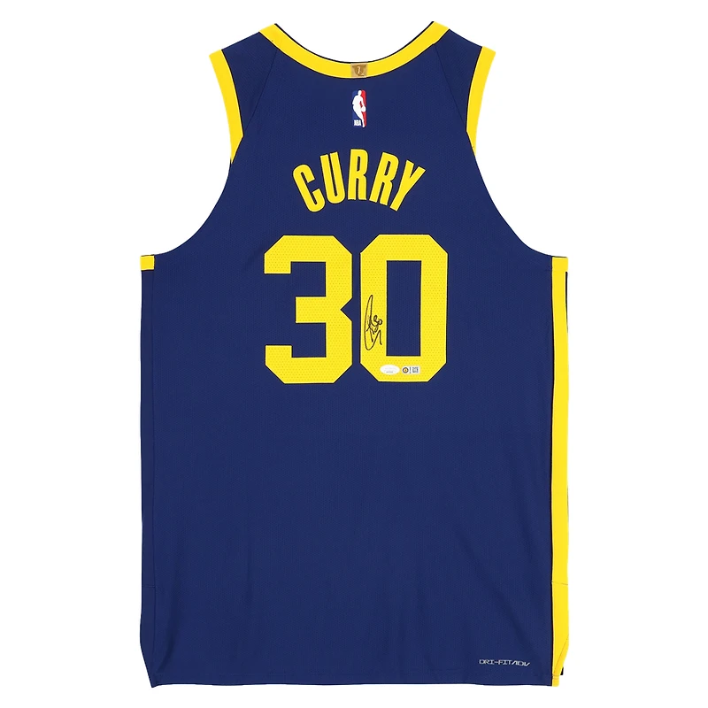 Stephen Curry Golden State Warriors Autographed Navy Jordan Brand 2022-23 Statement Edition Authentic Jersey with Sponsor Patch