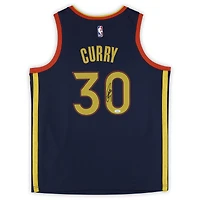 Stephen Curry Golden State Warriors Autographed Navy Nike 2020-21 City Edition Swingman Jersey
