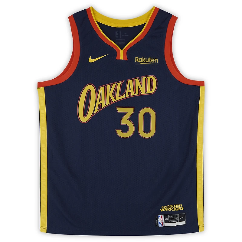 Stephen Curry Golden State Warriors Autographed Navy Nike 2020-21 City Edition Swingman Jersey