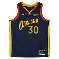 Stephen Curry Golden State Warriors Autographed Navy Nike 2020-21 City Edition Swingman Jersey