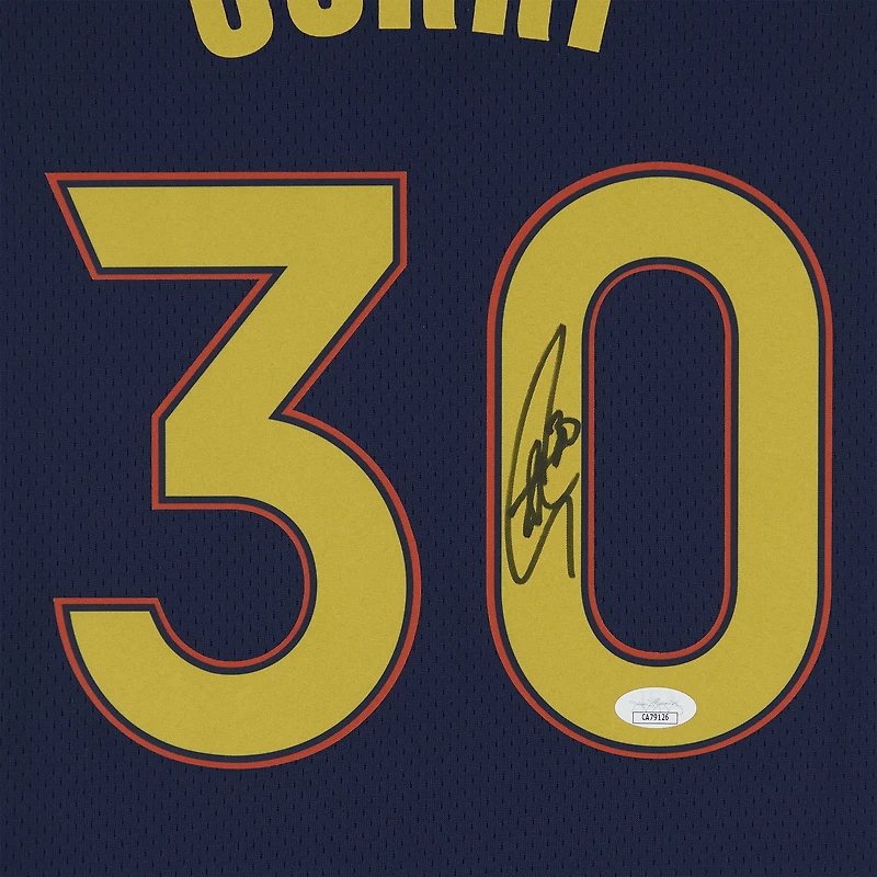 Stephen Curry Golden State Warriors Autographed Navy Nike 2020-21 City Edition Swingman Jersey