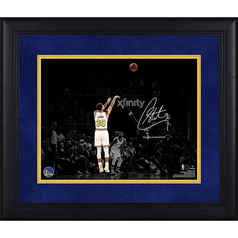 Photographie encadrée de Stephen Curry Golden State Warriors 11" x 14 " - Signature fac-similé