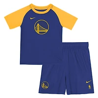 Ensemble t-shirt et short d'entraînement Nike Royal Golden State Warriors pour tout-petit