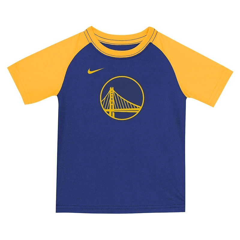 Ensemble t-shirt et short d'entraînement Nike Royal Golden State Warriors pour tout-petit