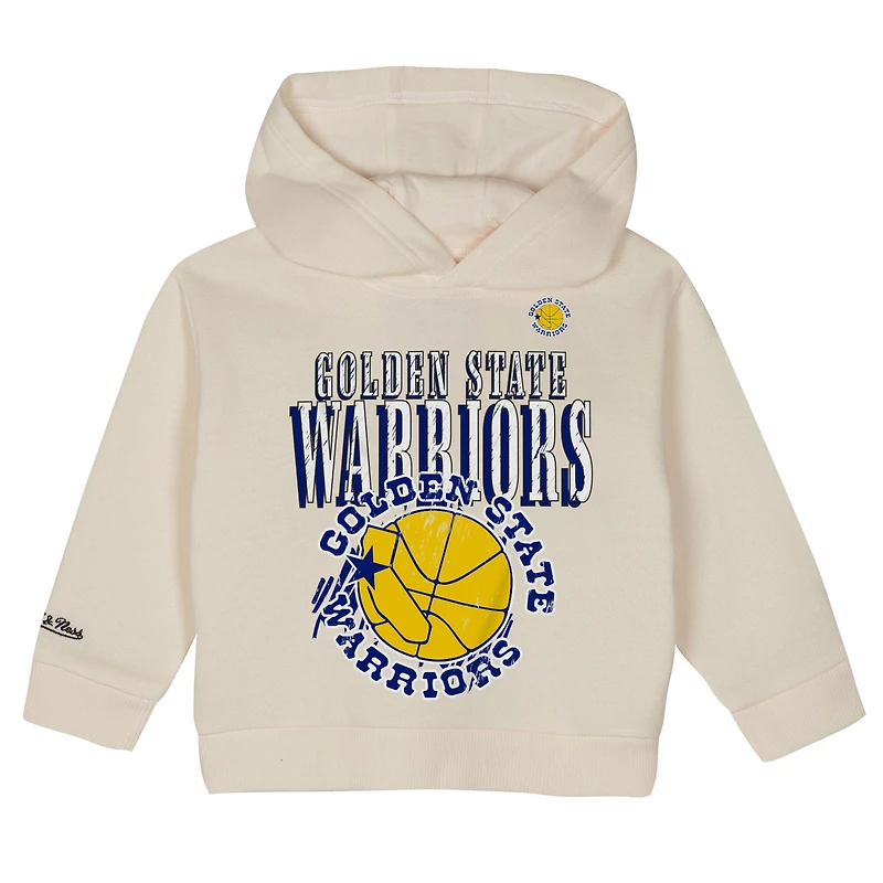 Ensemble sweat à capuche et pantalon surdimensionnés pour tout-petits Mitchell & Ness crème Golden State Warriors Hang Time