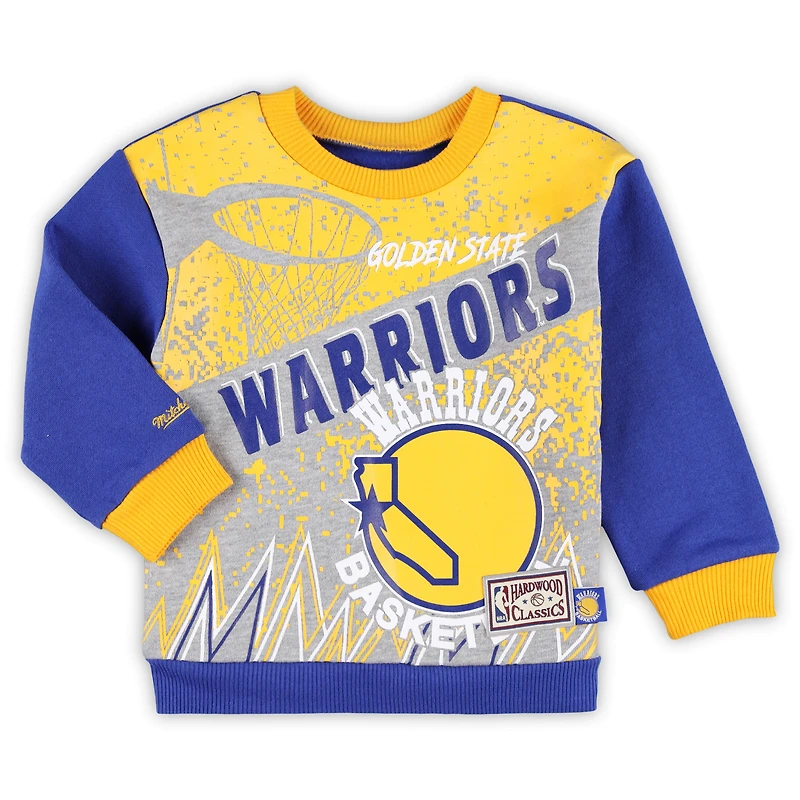 Toddler Mitchell & Ness Golden State Warriors Blockbuster Oversized Fleece Pant Set