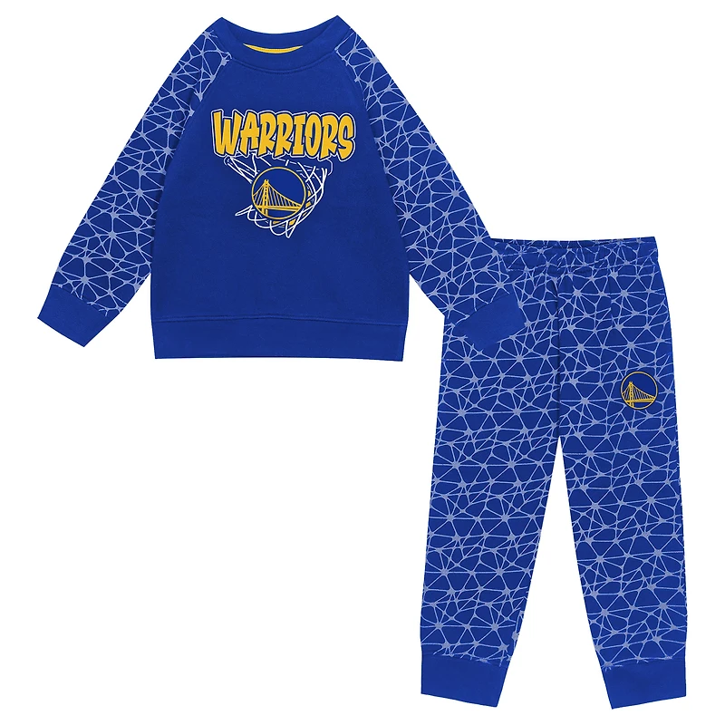 Ensemble sweat-shirt et pantalon en polaire Nothing But Net pour tout-petits Outerstuff Royal Golden State Warriors
