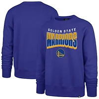 Unisex '47  Royal Golden State Warriors Brush By Headline Crewneck Sweatshirt