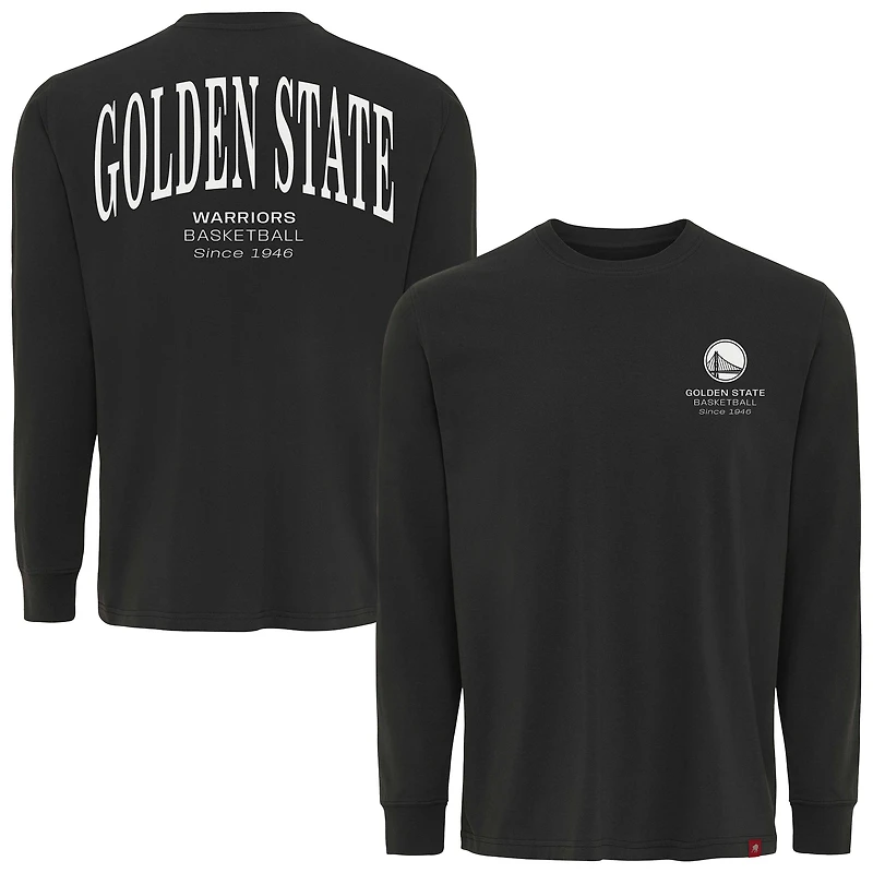 Unisex Adult Sportiqe Anthracite Golden State Warriors Athletic Club Collection Sherwood Relaxed Fit Premium Long-Sleeve T-Shirt