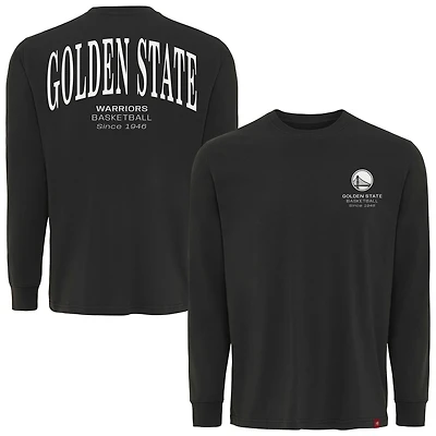 Unisex Adult Sportiqe Anthracite Golden State Warriors Athletic Club Collection Sherwood Relaxed Fit Premium Long-Sleeve T-Shirt