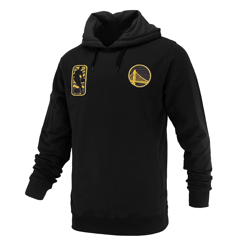Sweat à capuche unisexe FISLL noir Golden State Warriors Logoman Shadow Collection