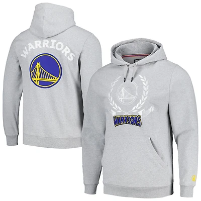 Sweat à capuche unisexe FISLL gris chiné Golden State Warriors Heritage Crest