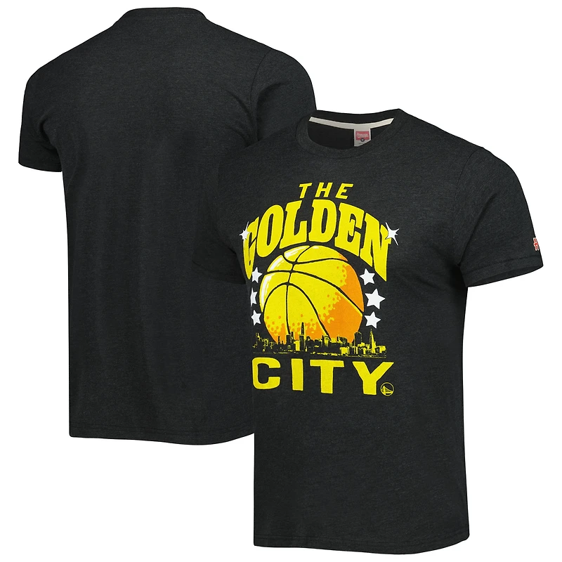 T-shirt à trois mélanges unisexe Homage Charcoal Golden State Warriors Hometown Hyper Local