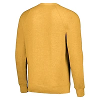 Sweat-shirt unisexe Hommage Gold Golden State Warriors Holiday Tri-Blend Raglan