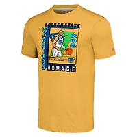 Hommage unisexe Stephen Curry Gold Golden State Warriors SkyBox Player T-shirt triple mélange