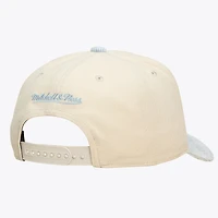 Casquette unisexe Mitchell & Ness crème/bleu clair Golden State Warriors Faded Pro