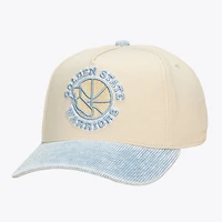 Unisex Mitchell & Ness Cream/Light Blue Golden State Warriors Faded Pro Snapback Hat