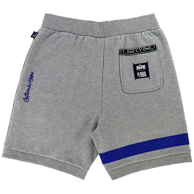 Short unisexe NBA x Two Hype Heather Grey Golden State Warriors Culture & Hoops Premium Classic en polaire