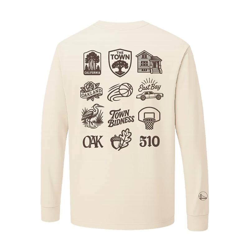 Unisex Oaklandish  Bone Golden State Warriors 2025/26 City Edition Pirate Letter Long Sleeve T-Shirt