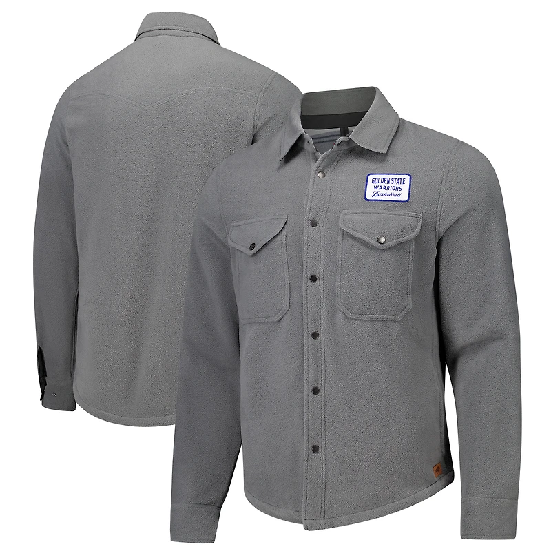 Chemise à manches longues unisexe Sportiqe Charcoal Golden State Warriors High Country Reeves boutons