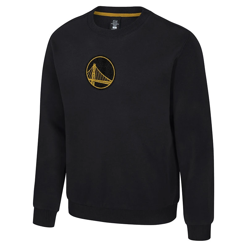 Unisex Stadium Essentials Black Golden State Warriors Club Level Chenille Sweatshirt