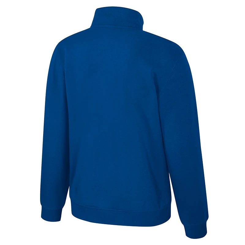 Unisex Stadium Essentials Royal Golden State Warriors Varsity Trainer Quarter-Zip Pullover