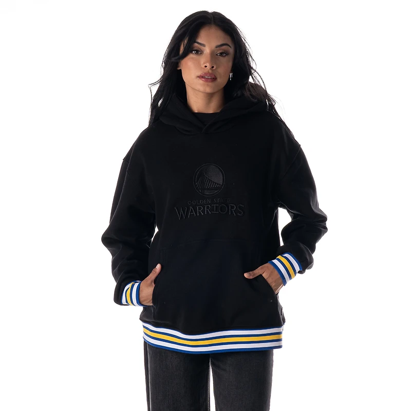 Unisex The Wild Collective Black Golden State Warriors Custom Rib Tonal Premium Hoodie